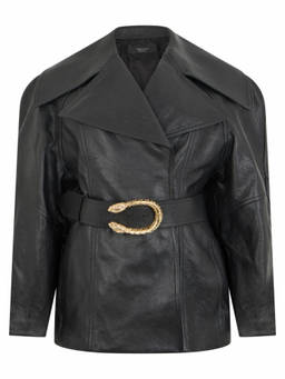 Gucci - Black Solid Notched Lapel Jacket (S)