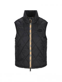Burberry - Black Quilted Mock Collar Jacket