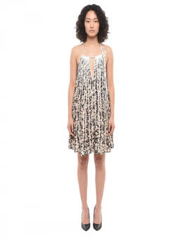 Stella McCartney - Black White Floral Halter Neck Mini Dress