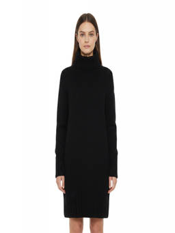 Moncler - Black Knitted Turtle Neck Mini Dress