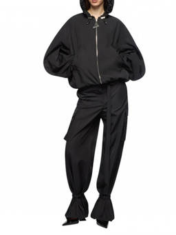 THE ATTICO - Black Solid Hood Jacket (XXS)