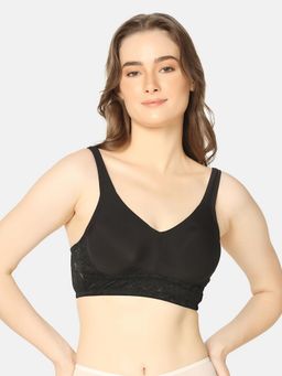 Curvy Love - Plus Size Full Coverage Multi-Layer Non Padded Full Bra - Black