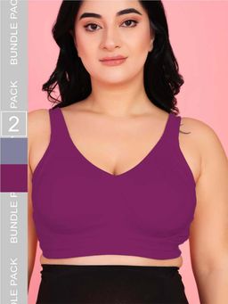 Curvy Love - Plus Size Full Coverage Multi-Layer Non Padded Full Bra (Pack of 2)