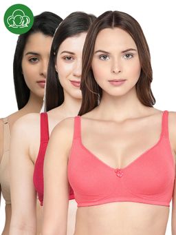 Inner Sense - Organic Cotton Antimicrobial Seamless Side Support Bra (Pack of 3)