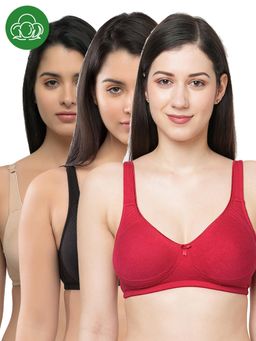 Inner Sense - Organic Cotton Antimicrobial Seamless Side Support Bra (Pack of 3)