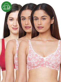 Inner Sense - Organic Cotton Antimicrobial Seamless Side Support Bra (Pack of 3)