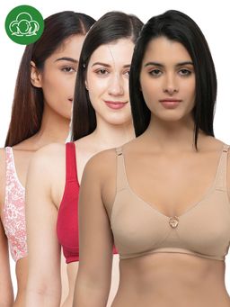 Inner Sense - Organic Cotton Antimicrobial Seamless Side Support Bra (Pack of 3)