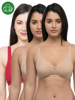 Inner Sense - Organic Cotton Antimicrobial Seamless Side Support Bra (Pack of 3)