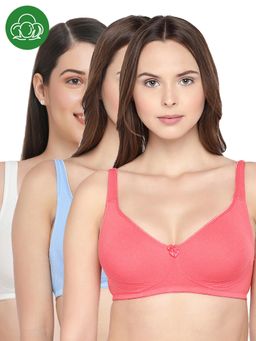 Inner Sense - Organic Cotton Antimicrobial Seamless Side Support Bra (Pack of 3)