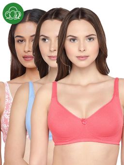 Inner Sense - Organic Cotton Antimicrobial Seamless Side Support Bra (Pack of 3)