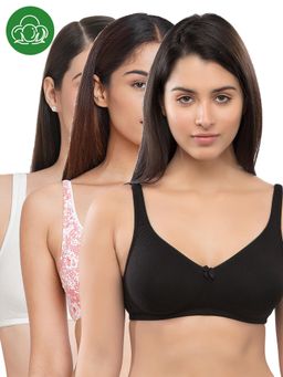 Inner Sense - Organic Cotton Antimicrobial Seamless Side Support Bra (Pack of 3)