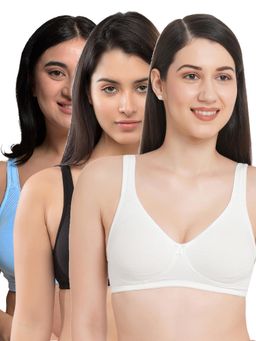 Inner Sense - Organic Cotton Antimicrobial Seamless Side Support Bra (Pack of 3)