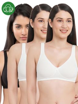 Inner Sense - Organic Cotton Antimicrobial Seamless Side Support Bra (Pack of 3)
