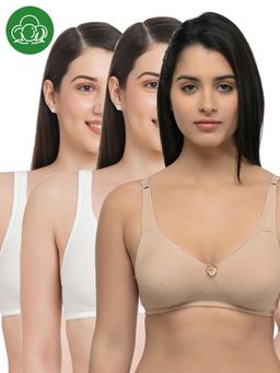 Inner Sense - Organic Cotton Antimicrobial Seamless Side Support Bra (Pack of 3)
