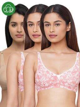 Inner Sense - Organic Cotton Antimicrobial Seamless Side Support Bra (Pack of 3)