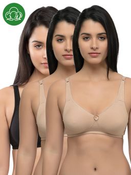 Inner Sense - Organic Cotton Antimicrobial Seamless Side Support Bra (Pack of 3)