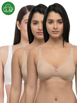 Inner Sense - Organic Cotton Antimicrobial Seamless Side Support Bra (Pack of 3)