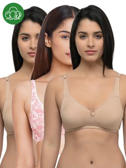 Inner Sense - Organic Cotton Antimicrobial Seamless Side Support Bra (Pack of 3)