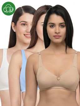 Inner Sense - Organic Cotton Antimicrobial Seamless Side Support Bra (Pack of 3)