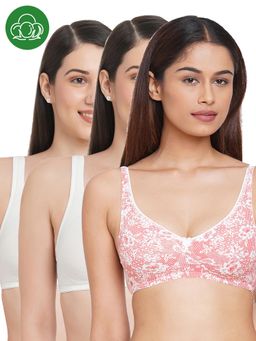 Inner Sense - Organic Cotton Antimicrobial Seamless Side Support Bra (Pack of 3)