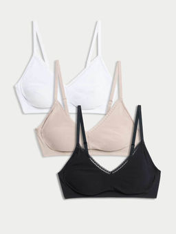 Marks & Spencer - Multi-Color Non Wired Full Cup Bras (Pack of 3)