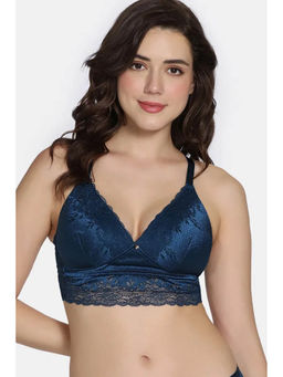 Zivame - Celeste & Rose Padded Non-Wired 3/4Th Coverage Lace Bra - Gibraltar Sea