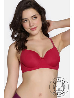 Zivame - Twilight Thistle Padded Wired 3/4Th Coverage T-Shirt Bra - Cerise
