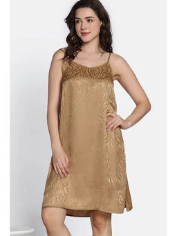 Zivame - Vintage Haze Woven Knee Length Nightdress - Beige