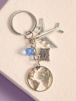 Pipa Bella by Nykaa Fashion - Silver Plated Travel Lover Keychain