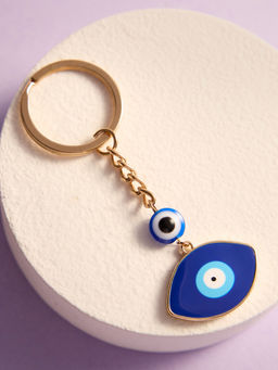Pipa Bella by Nykaa Fashion - Gold Plated Blue Evil Eye Keychain