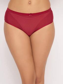 Clovia - Maroon Polyamide Elastic Hipster Panty