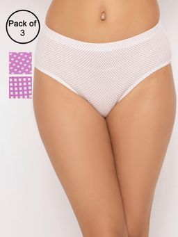 Clovia - Polka Printed Waist Inner Elastic Hipster Panties (Pack of 3)