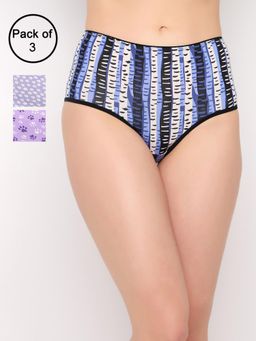Clovia - Printed Cotton Elastic Hipster Panties (Pack of 3)