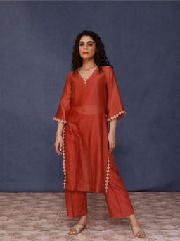 Chokhi Chorri - Red Azin Kurta (Set of 3)