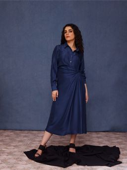 Chokhi Chorri - Navy Blue Solid Afina Dress