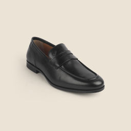 Metro - Men's Black Slip On Closure Formal Loafers