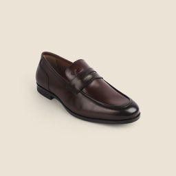 Metro - Men's Brown Slip On Closure Formal Loafers