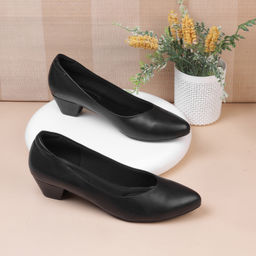 Mochi - Women Black Casual Pump Heels