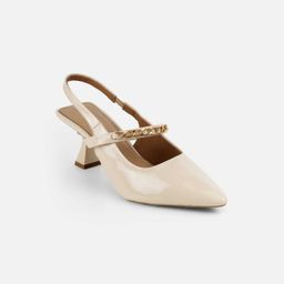 Mochi - Beige Women's Synthetic Sandal Heels