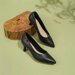 Mochi - Women's Black Casual Pump Heels