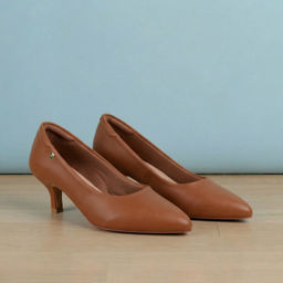 Mochi - Women's Tan Casual Pump Heels