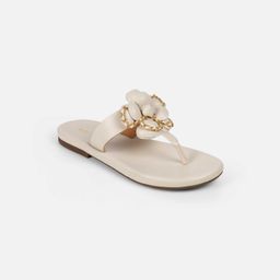 Mochi - Women White Casual Open Toe Flats
