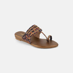 Mochi - Women Black Casual Kolhapuri Flats