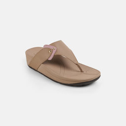 Mochi - Women's Beige Synthetic Casual Sandals