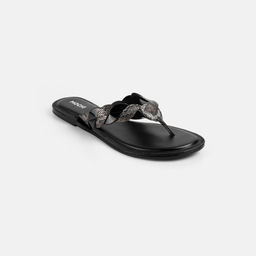 Mochi - Women's Black Synthetic Casual Flats