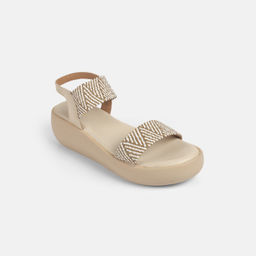 Mochi - Women's Beige Casual Sandals