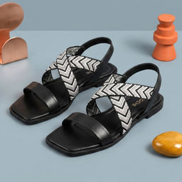 Mochi - Women's Black Casual Sandals