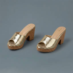 Mochi - Women's Gold Peep Toe Heels