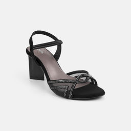 Mochi - Women's Black Casual Sandal Heels
