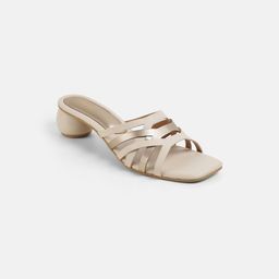 Mochi - Beige Women's Synthetic Casual Heels
